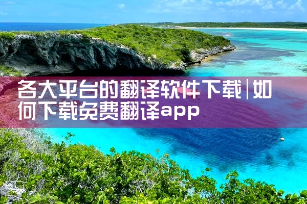 各大平台的翻译软件下载