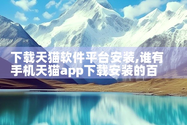 下载天猫软件平台安装