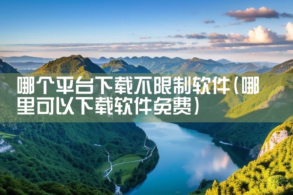 哪个平台下载不限制软件