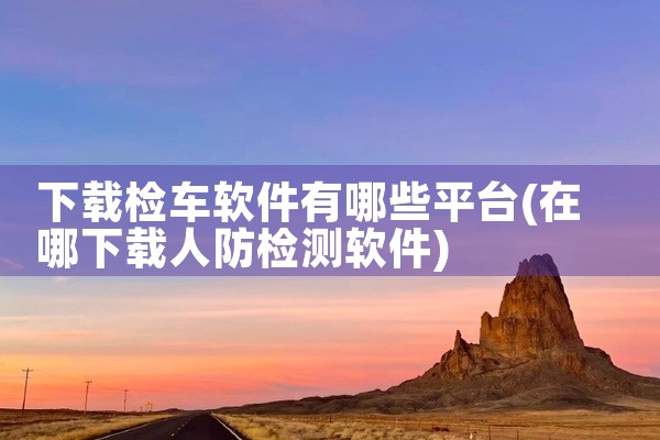 下载检车软件有哪些平台