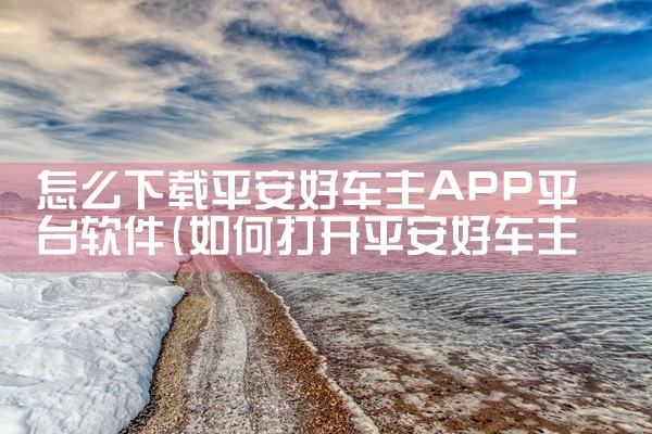 怎么下载平安好车主APP平台软件