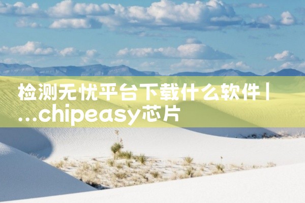 检测无忧平台下载什么软件
